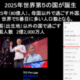 2025年世界で5番目の人口は、2億2000万人の母国以外の外国で過ごす外国人。『外国人』国籍はもはや無意味となる未来