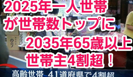 2025年、1人世帯が世帯数トップに。2035年65歳以上の世帯主が4割越え！