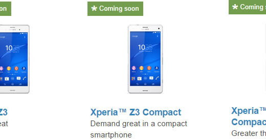 Sony Mobile、米国向けの公式サイトに「Xperia Z3」、「Xperia Z3 Compact」、「Xperia Z3 Compact Tablet」の製品ページ