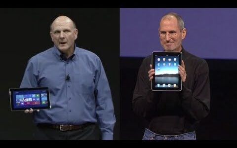 映像で比較するApple iPadとMicrosoft Surface