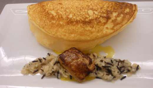 有楽町ラ・メール・プラールのオムレツ フォアグラリゾット添え