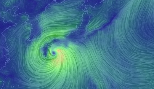 台風が近づいてきたらearth.nullschool.netでヴィジュアルチェック！