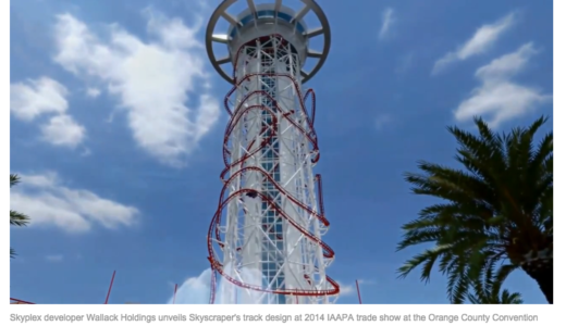 高さ163メートルのローラーコースター、米フロリダ州オーランドのスカイスクレイパー