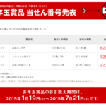 2015年平成27年　年賀状お年玉商品当選番号発表！