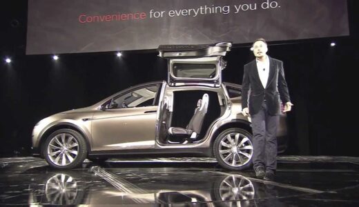テスラモデルＸ発表時のイーロン・マスクのプレゼンテーション