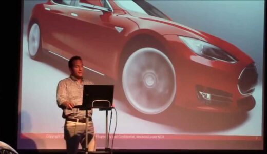 TESLAのmodelＳがAppleCampusで止まっているだけでニュース！