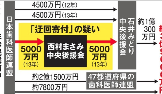 国民よりも政治家にこそマイナンバーが必要なんじゃない？日歯連、石井みどり議員側に4億円 13年参院選前に支出