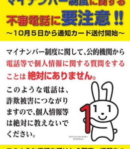 [JS]マイナンバー詐欺サイトに気をつけて！