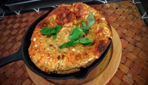 ニトスキ、オーブントースター、コーヒー、小麦粉で作る甘くないオトコのダッチベイビー