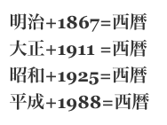 超便利！【和暦→西暦ブックマークレット】西暦 計算方法 平成+1988年　昭和+1925年