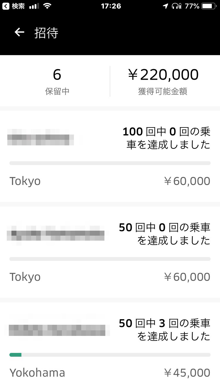 UBER EATS 紹介コード の変化 2019年10月より、50件で一人当たり8万円 