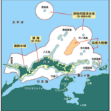 逆さ地図　ウラジオストクから見た日本