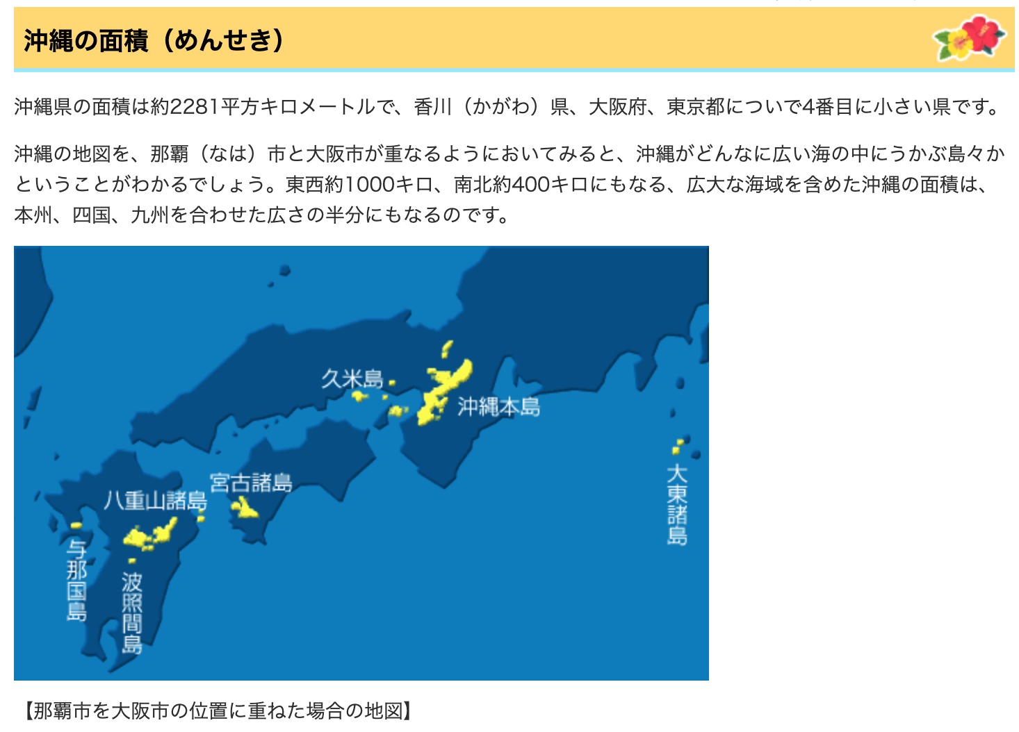 沖縄本島の面積 1,199 km²　札幌市と同等