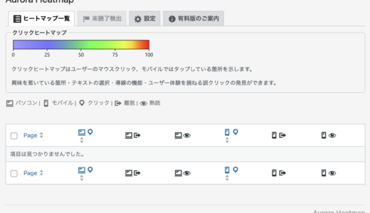 aurora heatmap WordPress拡張プラグイン