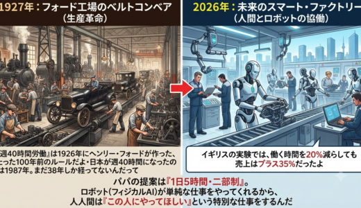 『週40時間』はヘンリー・フォードが発明した100年前の「工場のOS」だ ── フィジカルAIが書き換える『週25時間・二部制』という未来